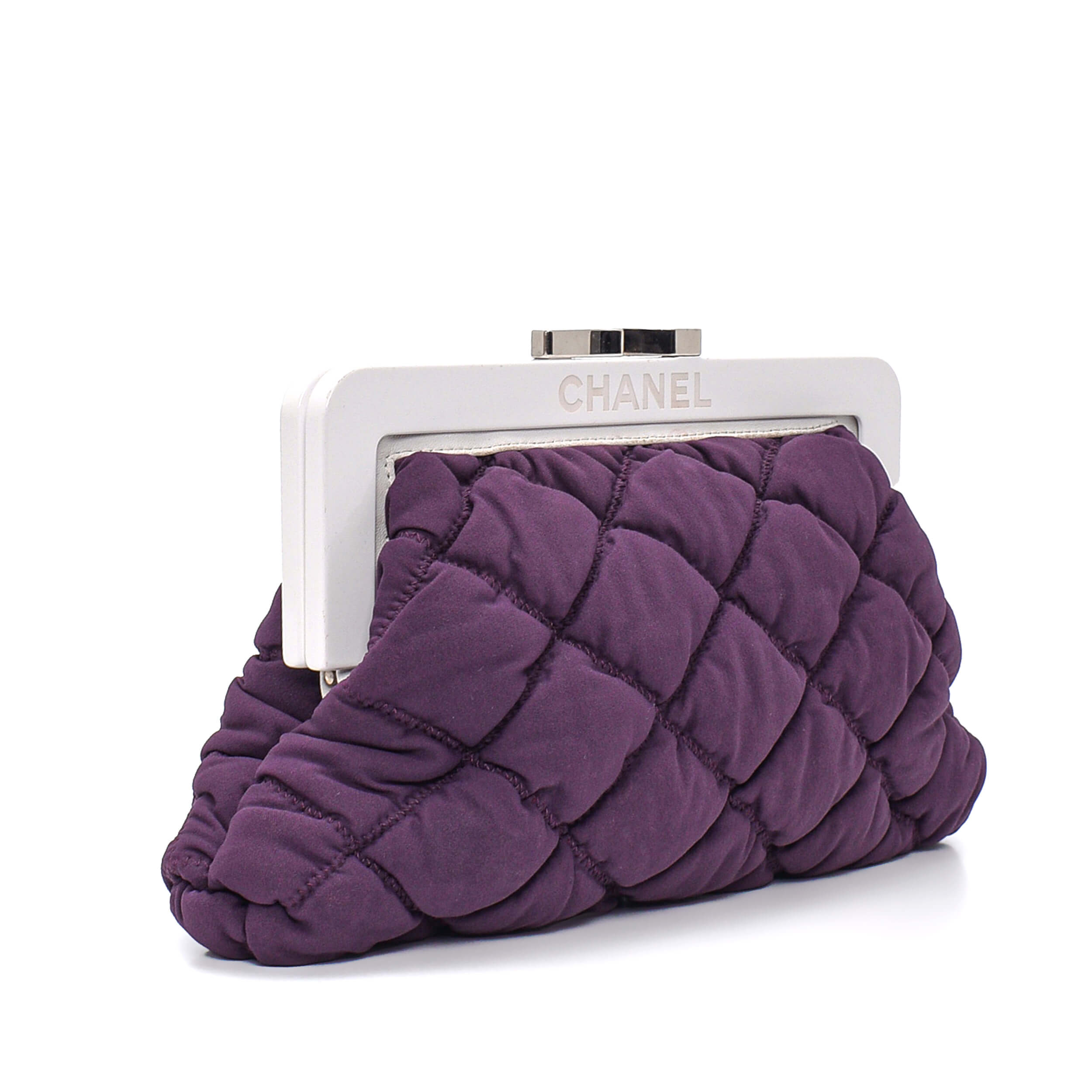 Chanel - Purple Fabric Quilted Clutch